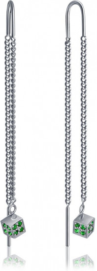 Серьги-цепочки из серебра