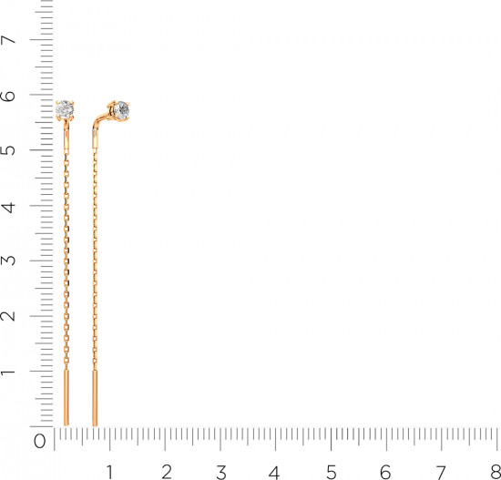 Серьги-цепочки из золота