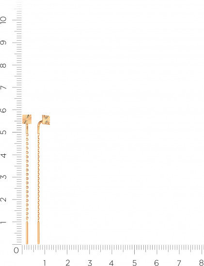 Серьги-цепочки из золота