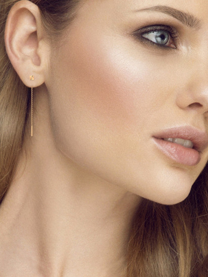 Серьги-цепочки из золота