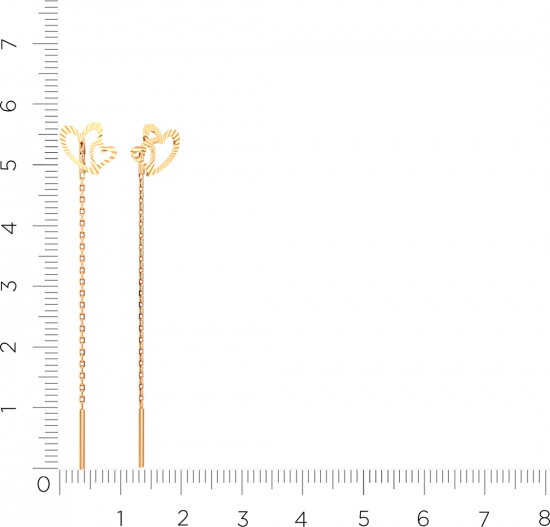 Серьги-цепочки из золота
