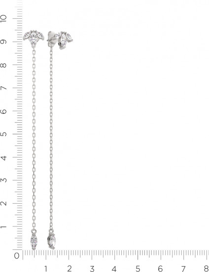 Серьги-цепочки из серебра