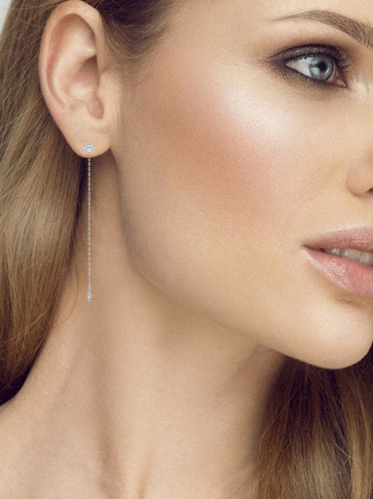 Серьги-цепочки из серебра