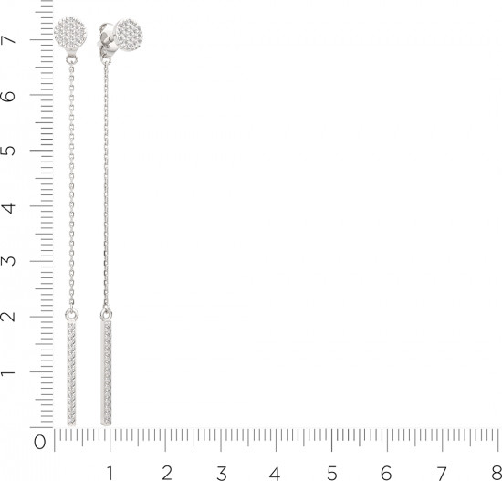 Серьги-цепочки из серебра