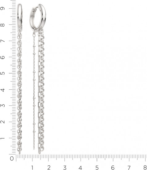 Серьги-цепочки из серебра