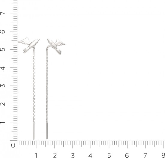 Серьги-цепочки из серебра