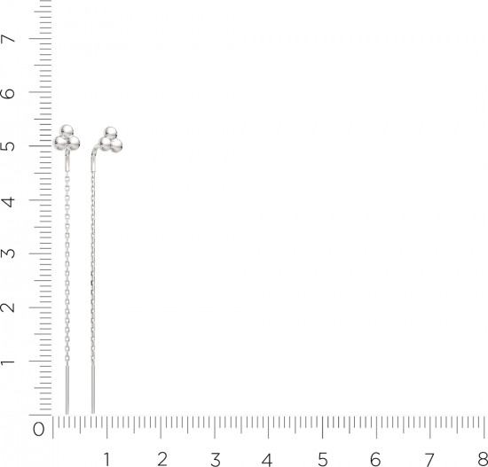 Серьги-цепочки из серебра