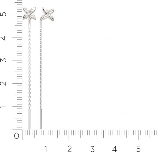 Серьги-цепочки из серебра