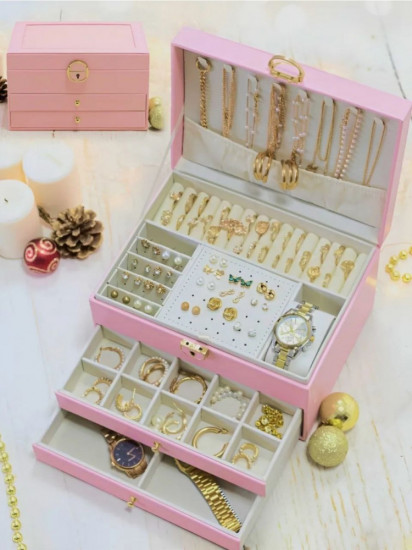 Шкатулка для украшений розовая