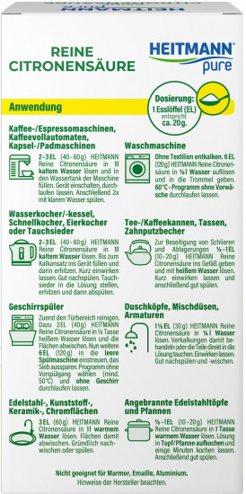 Чистящее средство от накипи на основе лимонной кислоты