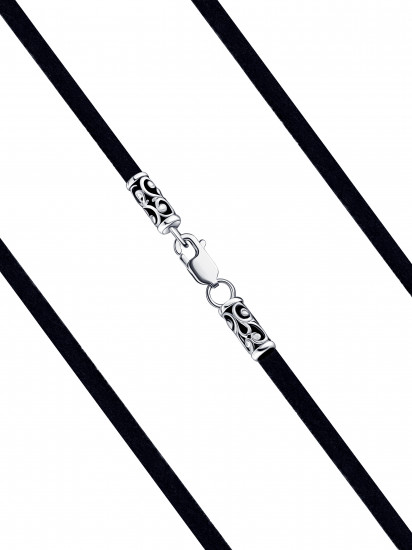 Шнурок-колье со вставкой из серебра