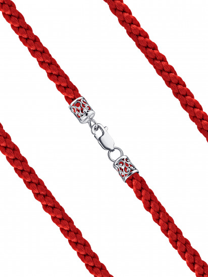 Шнурок-колье со вставкой из серебра