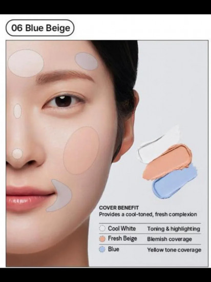 Консилер для лица трехцветный «Triple Pot Concealer», оттенок 06 Blue Beige