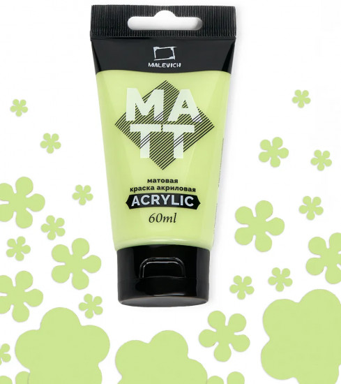 Краска акриловая матовая, зеленое яблоко