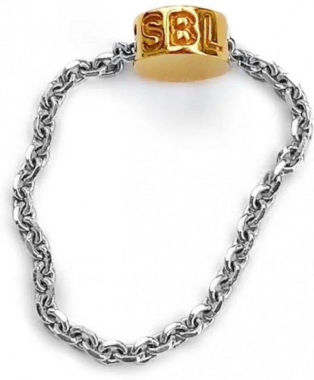 Кольцо-цепочка из серебра с позолотой