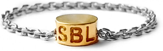 Кольцо-цепочка из серебра с позолотой