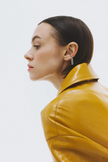 Серьга-кафф из серебра «Кисть»