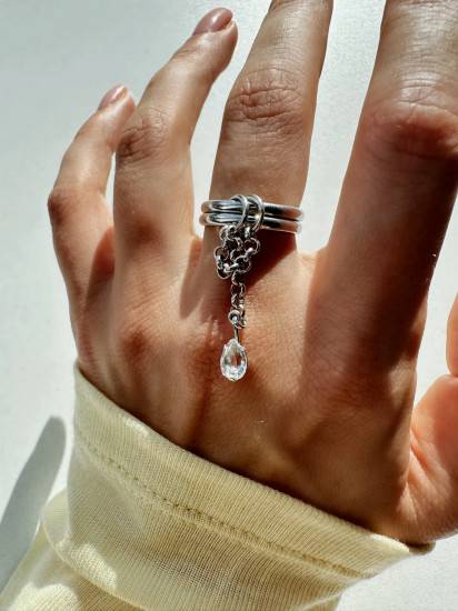 Кольцо из серебра с горным хрусталем