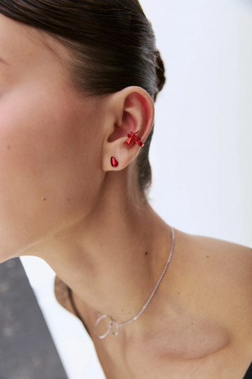 Моносерьга-пусет из серебра