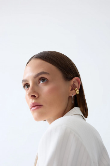 Серьга-кафф из серебра «Облачно»