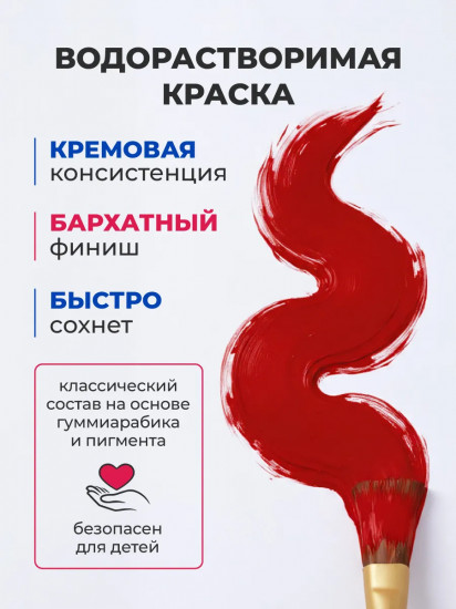 Гуашь, красный