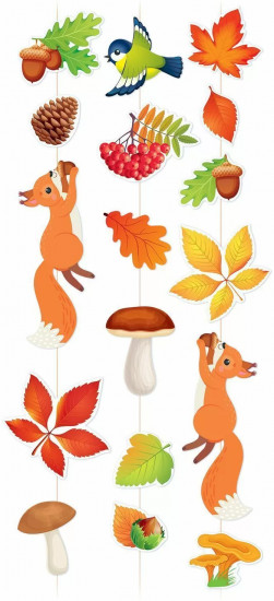 Гирлянда на нитке «Осень в лесу. Собираем урожай»