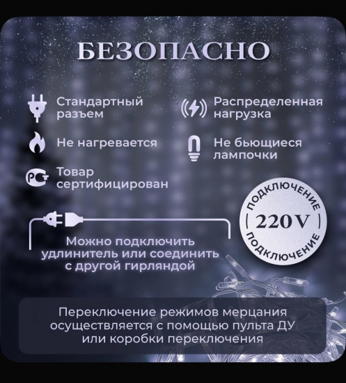 Гирлянда-штора «Роса»