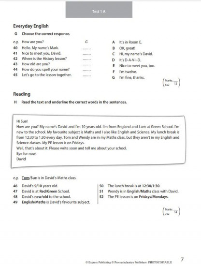 Английский язык. 5 класс. Spotlight. Test Booklet