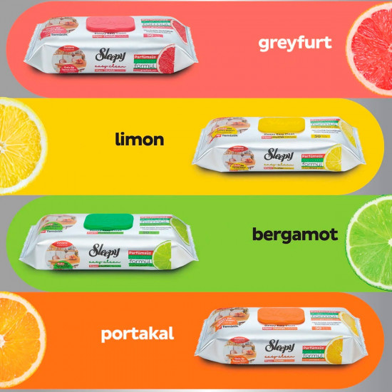 Влажные салфетки для кухонных поверхностей с натуральным маслом лимона