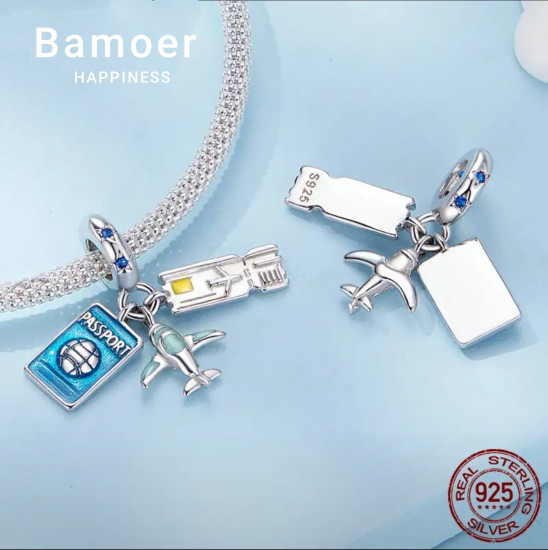 Шарм-подвеска «Паспорт, самолёт, авиабилет»