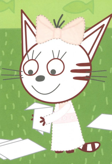 Три кота. Заморские гости. Аппликация-раскраска