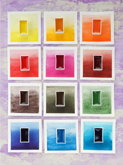 Набор акварели в кюветах «Ботаника»