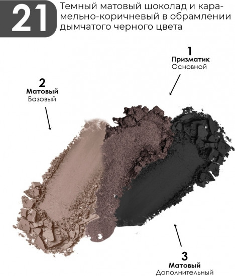 Тени прессованные, оттенок 21 Midnight Brown
