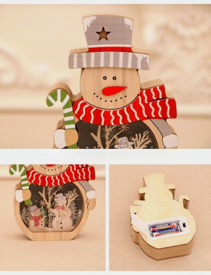 Новогодний декор «Снеговик с подсветкой»