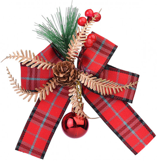 Набор новогодних украшений «Бантики с шишками»