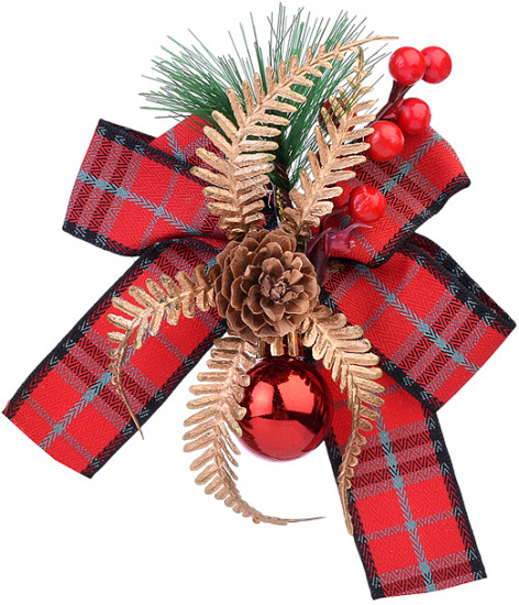 Набор новогодних украшений «Бантики с шишками»