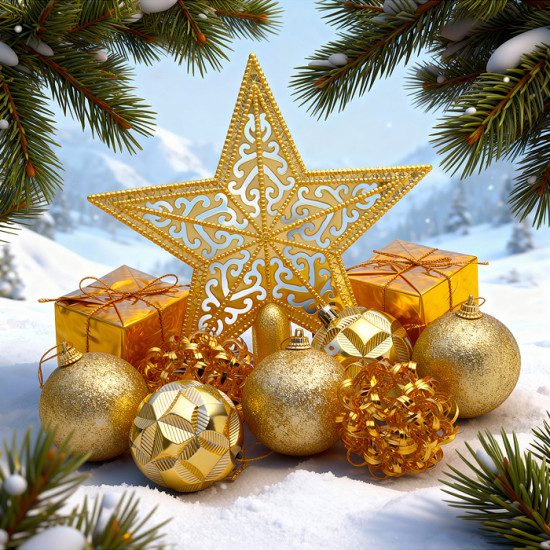 Набор новогодних украшений «Золото»