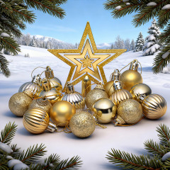 Набор новогодних украшений «Золотое время» - Фото 2