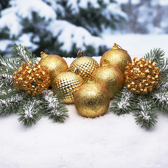 Набор новогодних украшений «Золотые шарики»