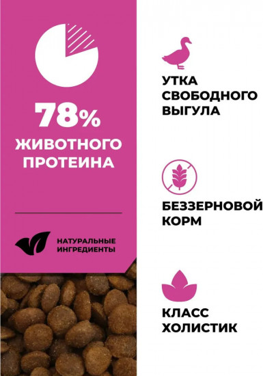 Корм сухой для котят и кошек всех возрастов беззерновой с уткой «Sensitivities Duck»