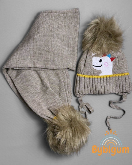 Комплект шапка и шарф детский