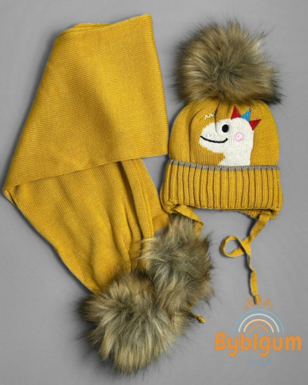 Комплект шапка и шарф детский