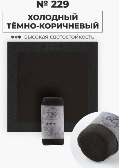 Пастель сухая художественная, 229 холодный тёмно-коричневый