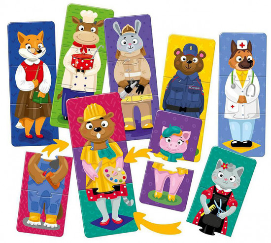 Пазл «Звери и профессии»