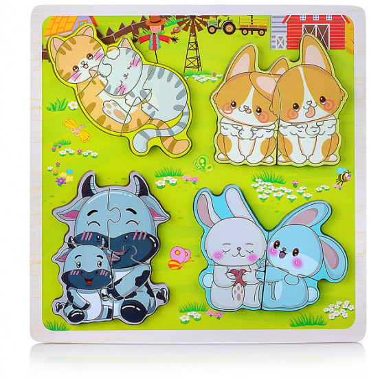 Пазл-вкладыш «Игривые зверята»