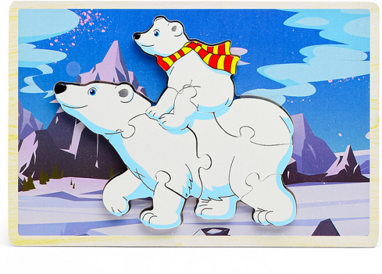 Пазл-вкладыш «Мишки на севере»