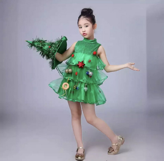 Карнавальный костюм «Елка шляпа и платье»