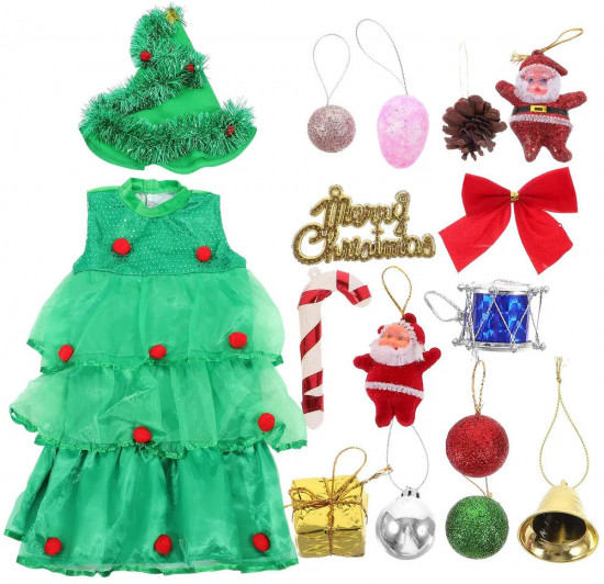 Карнавальный костюм «Елка шляпа и платье»