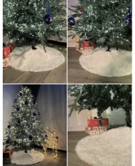 Меховой коврик-юбка под елку на липучке - Фото 4