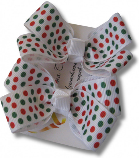 Набор бантиков для волос ручной работы на мини-резиночках «Winter bows»